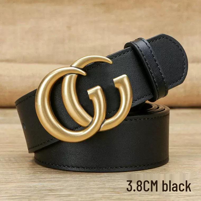 Женский кожаный ремень с пряжкой Double G - Повседневный тонкий пояс для платьев