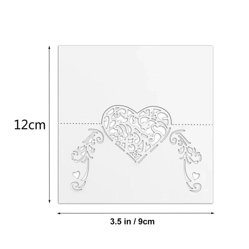 20PCS/Bag Pink/Purple Heart Shape Place Cards Wedding Name Cards for Party Table Decoration Wedding Decor Accessories