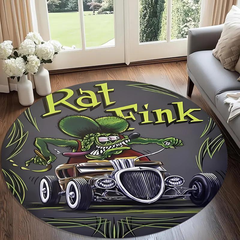 Truck Printed Round Rug Carpet Chair Rug Area Rug Entryway Doormats,for Office Chair Living Room Bedroom Kitchen Room.