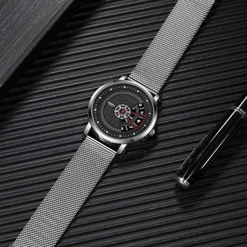 Модные креативные поворотные мужские часы мужские часы кварцевые часы Milan с сетчатым ремнем