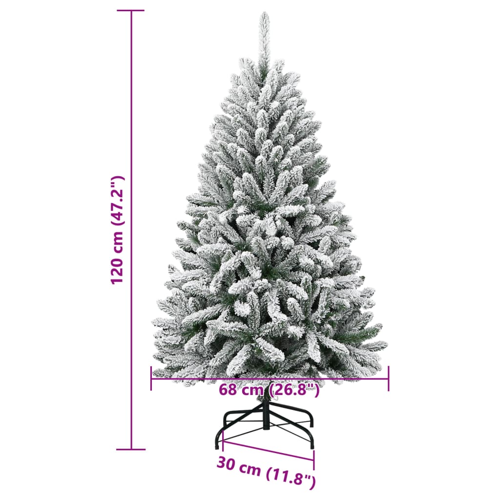 Artificial Christmas Tree Foldable Snow Flocked 120 cm