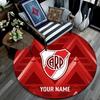 Custom Name River Plate2 Round Area Rug,Carpet Rug for Living Room Bedroom Sofa Playroom Decor,Non-slip Floor Mat