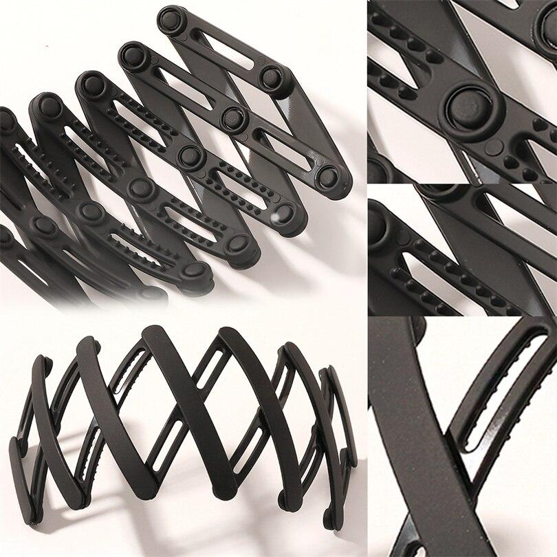 1 шт., телескопическая повязка на голову, портативная складная заколка для волос, женская волшебная повязка на голову с отверстием для волос с зубом, Нескользящие когти, аксессуары для волос