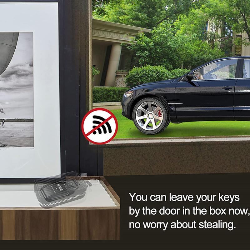 Модернизированный красный/черный чехол для блокировки сигнала ключа автомобиля, клетка Фарадея, брелок, чехол, RFID-блокировка, кредитная карта, противоугонная сумка, автомобиль