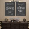 Retro Motorcycle Locomotive Parts Analysis Diagram Picture Canvas Painting Nordic Wall Art Poster and Print for Home Decor