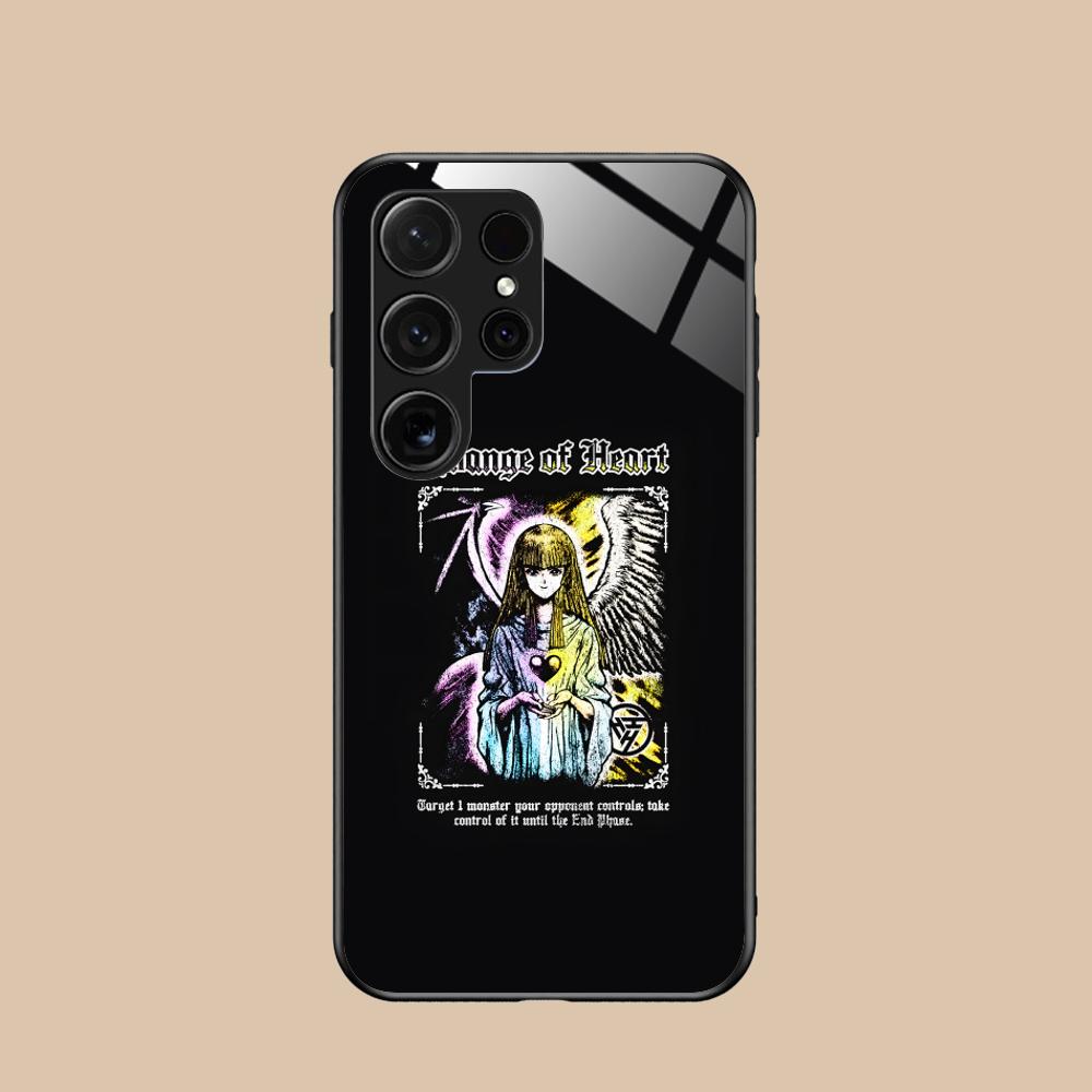 Чехол для телефона Yugioh Change of Heart для Samsung Galaxy A56 55 54 53 52 51 36 35 34 23 16 15 5G Стеклянный Цветной Чехол Красивый Чехол