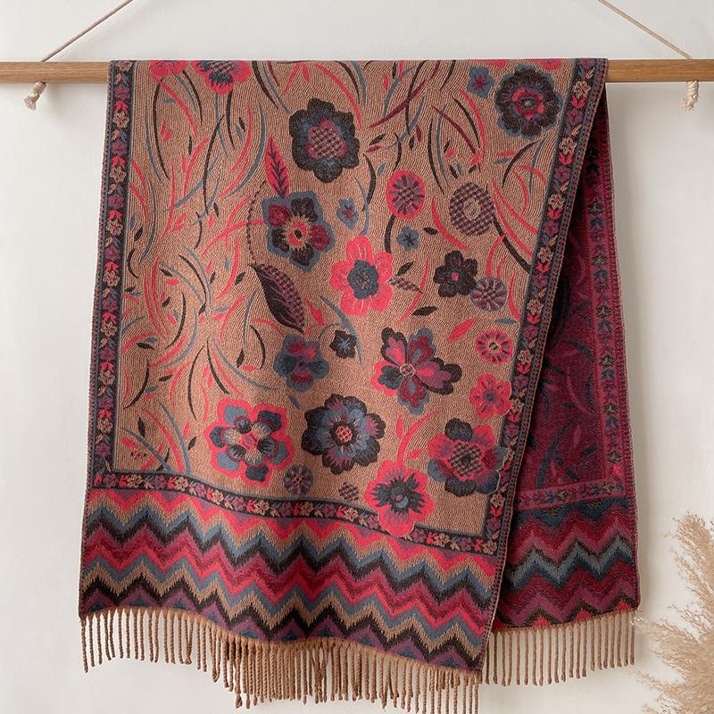 Fashion Thick Soft Cashmere Luxury Brand Jacquard Scarf Women Winter Poncho For Lady Casual Neckerchief Bandana Shawl Headband