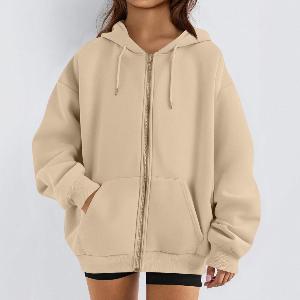 Женская мода Повседневные толстовки с капюшоном и длинным рукавом однотонные топы