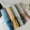 Rainbow Tassel Grid Scarf Thickening Winter Cashmere Scarf Warm Shawl  for Autumn Winter