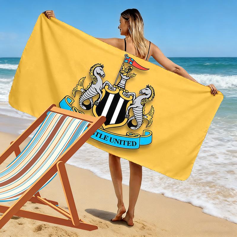 Пляжное полотенце с принтом Newcastle United, Большое мягкое быстросохнущее полотенце для пляжа, кемпинга, плавания