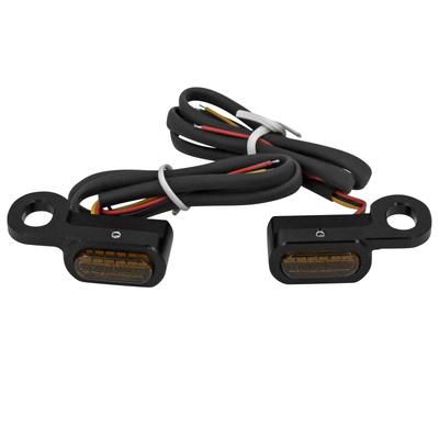HDBUBALUS Светодиодные указатели поворота для мотоцикла 12В для Harley Touring FLHR Softail (черный)