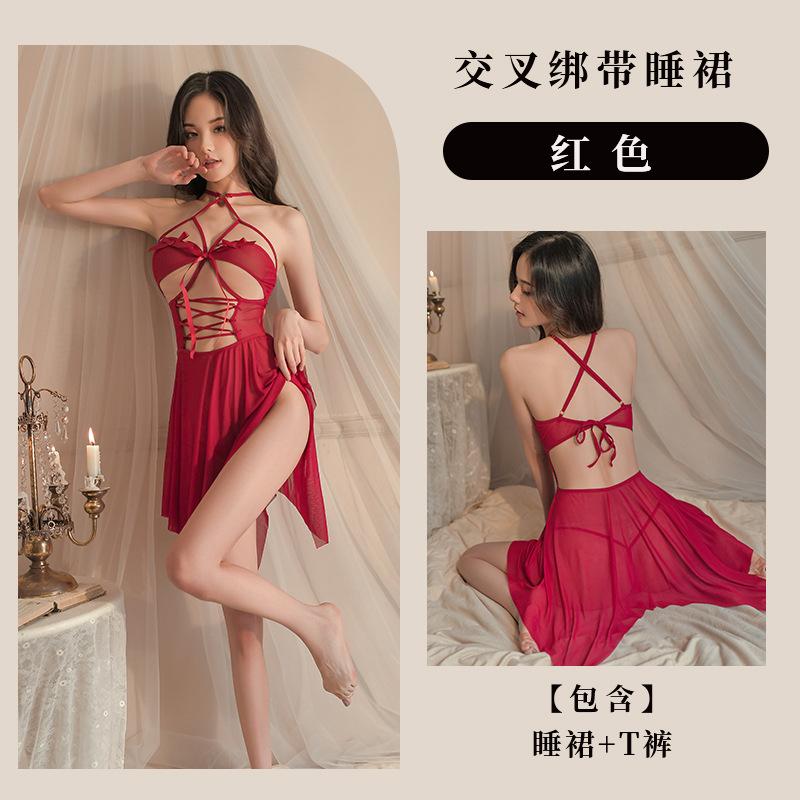 Sex underwear sexy female temptation perspective nightdress pure desire neck skirt passion