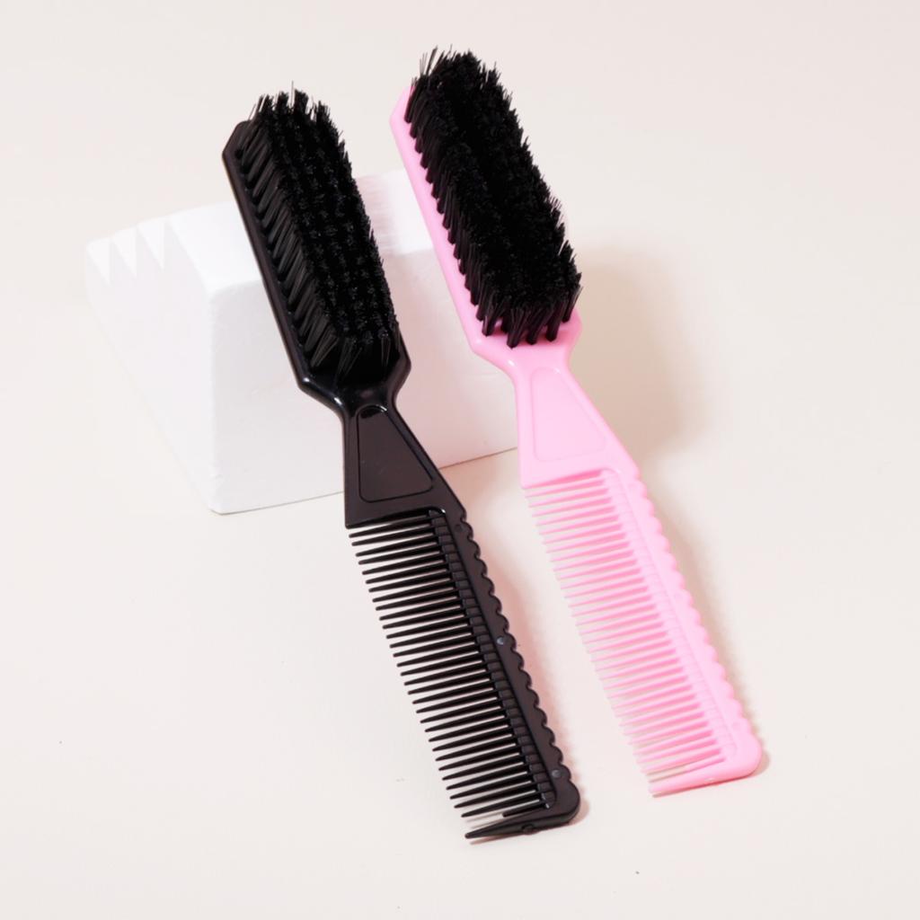 Multi Functional Fading Brush Hair Comb Nylon Bristles Men's Hairstyle Brush Tool Scissors Cleaning Brush