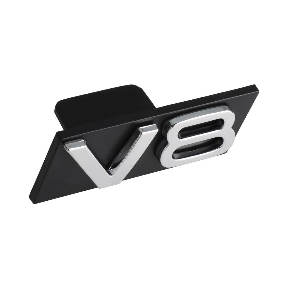 3D ABS Car Front Hood Grille Emblem Sticker Decor For Audi S3 S4 S5 S6 S7 S8 RS3 RS4 RS5 RS6 RS7 RS8 W12 V6 V8 SQ3 SQ5 SQ7 SQ8