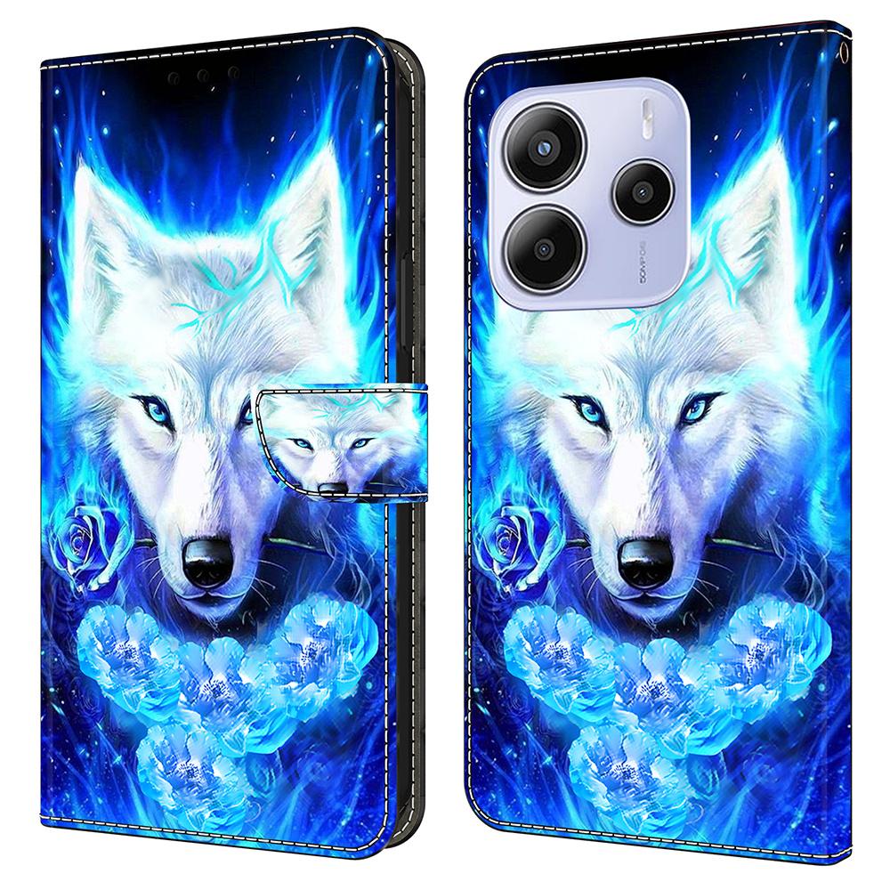 Для Xiaomi Redmi Note 14 5G Кожаный чехол С печатью рисунка Кошелек Подставка Флип-чехол для телефона