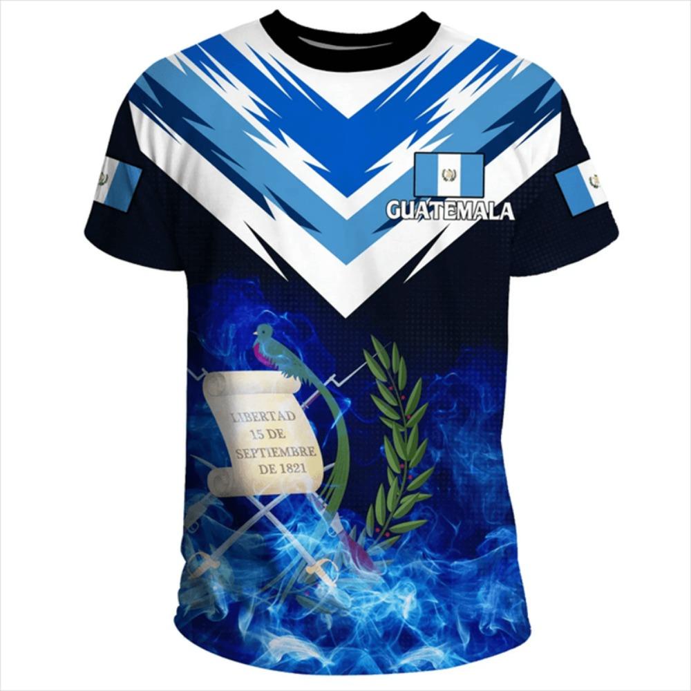 Guatemala National 3D Print T-shirt Fashion Harajuku Guatemalan Flag Pattern Men's Short Sleeve Tee Shirts Oversized Tops