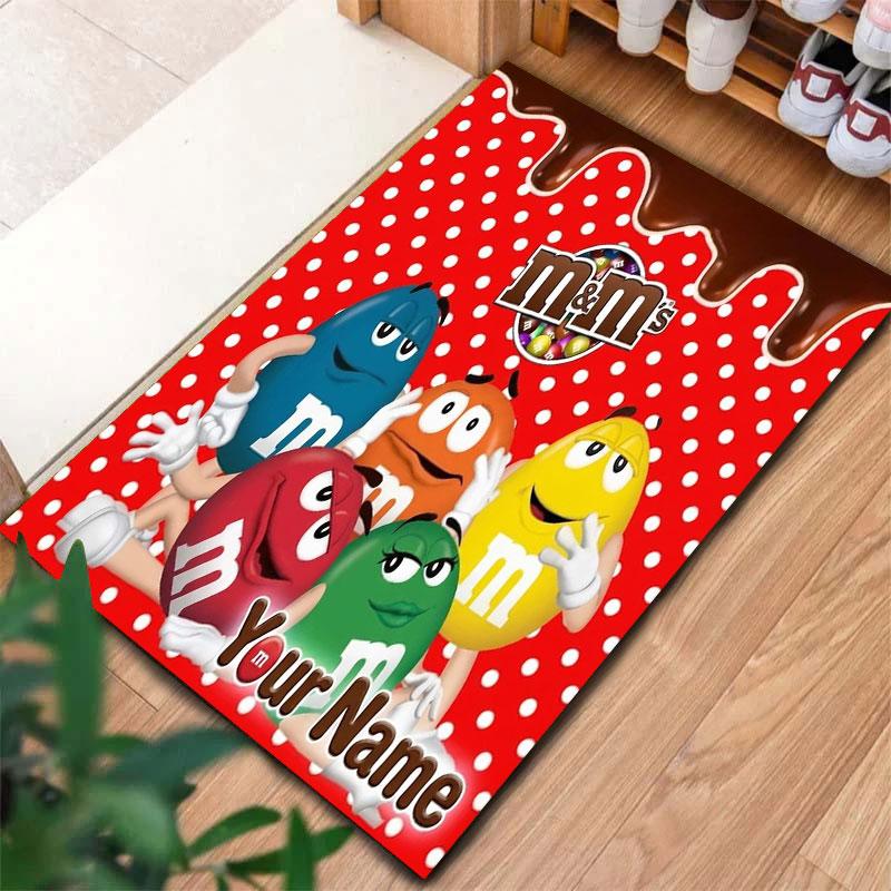 M&M's Custom Name Carpet Rug for Living Room Bedroom Home Sofa Decoration,Kids play Non-slip Floor Mat