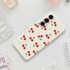 For Samsung Galaxy A17 5G Case Cherry Pattern Printing Straight Edge TPU Phone Back Cover