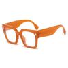 Square Large Frame Brown Plain Glasses for Men and Women Street Style Plain Glasses