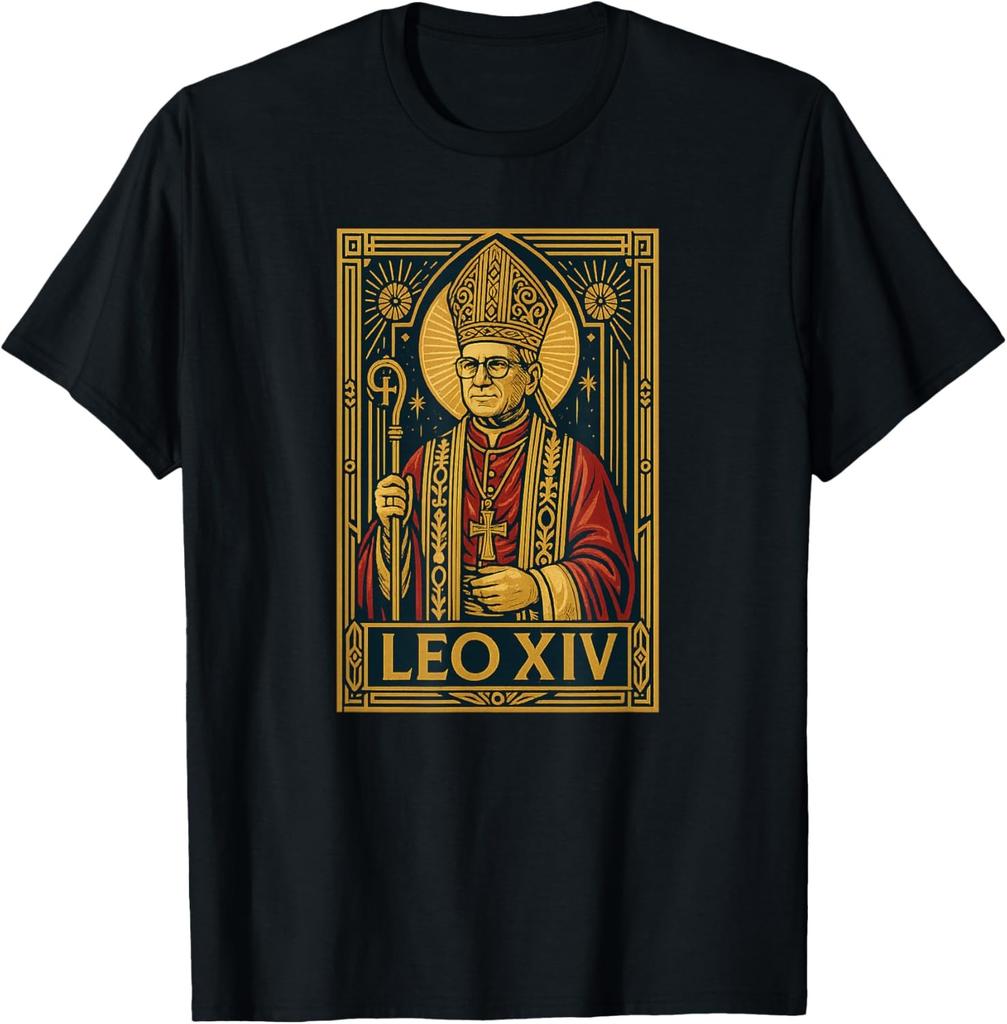 Pope Leo XIV / Art Deco Style Christian & Catholic Art T-Shirt