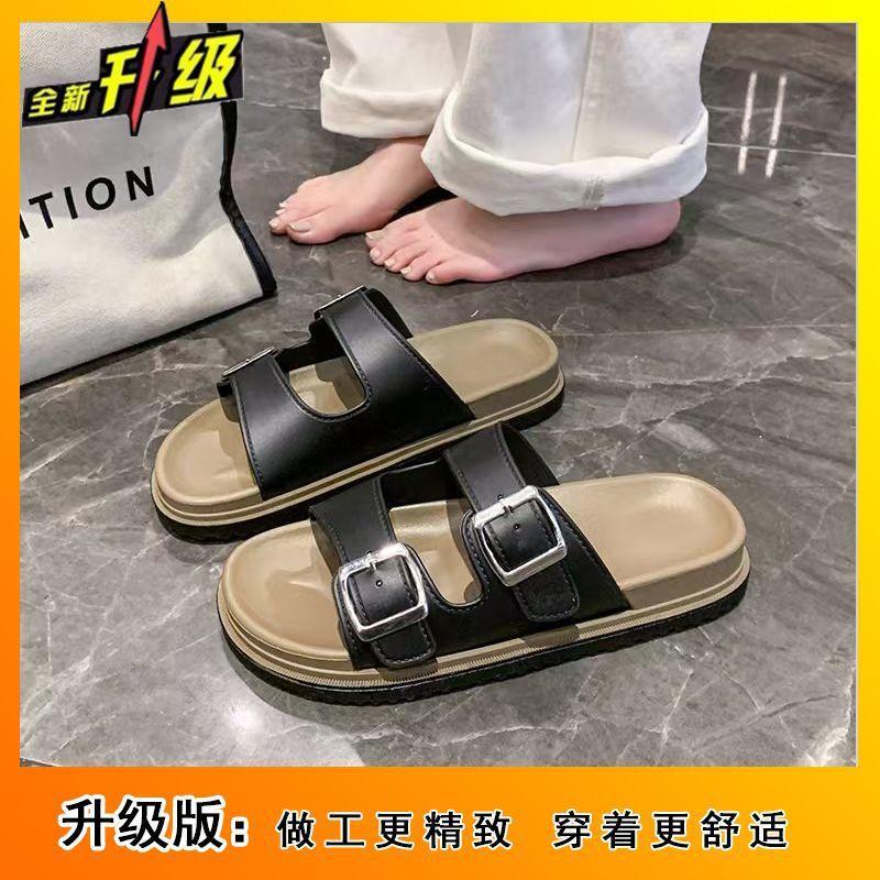 2025 новый модный тренд шлепанцы на одной пряжке летняя домашняя обувь легкие и удобные универсальные шлепанцы на толстой подошве