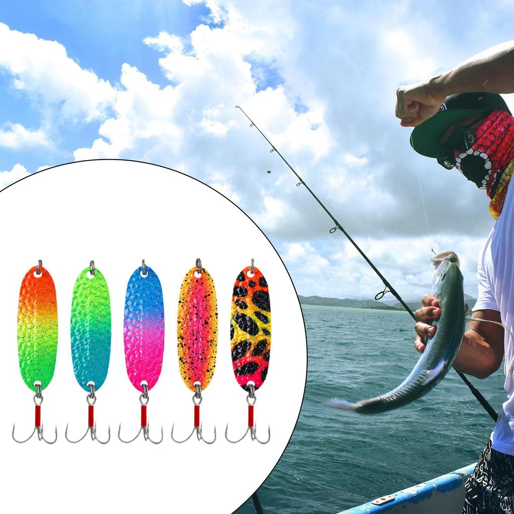 5 Рыболовных Блесен, Приманок, Жестких Блесен для Лосося, Щуки, Красного Окуня, Басса, Окуня