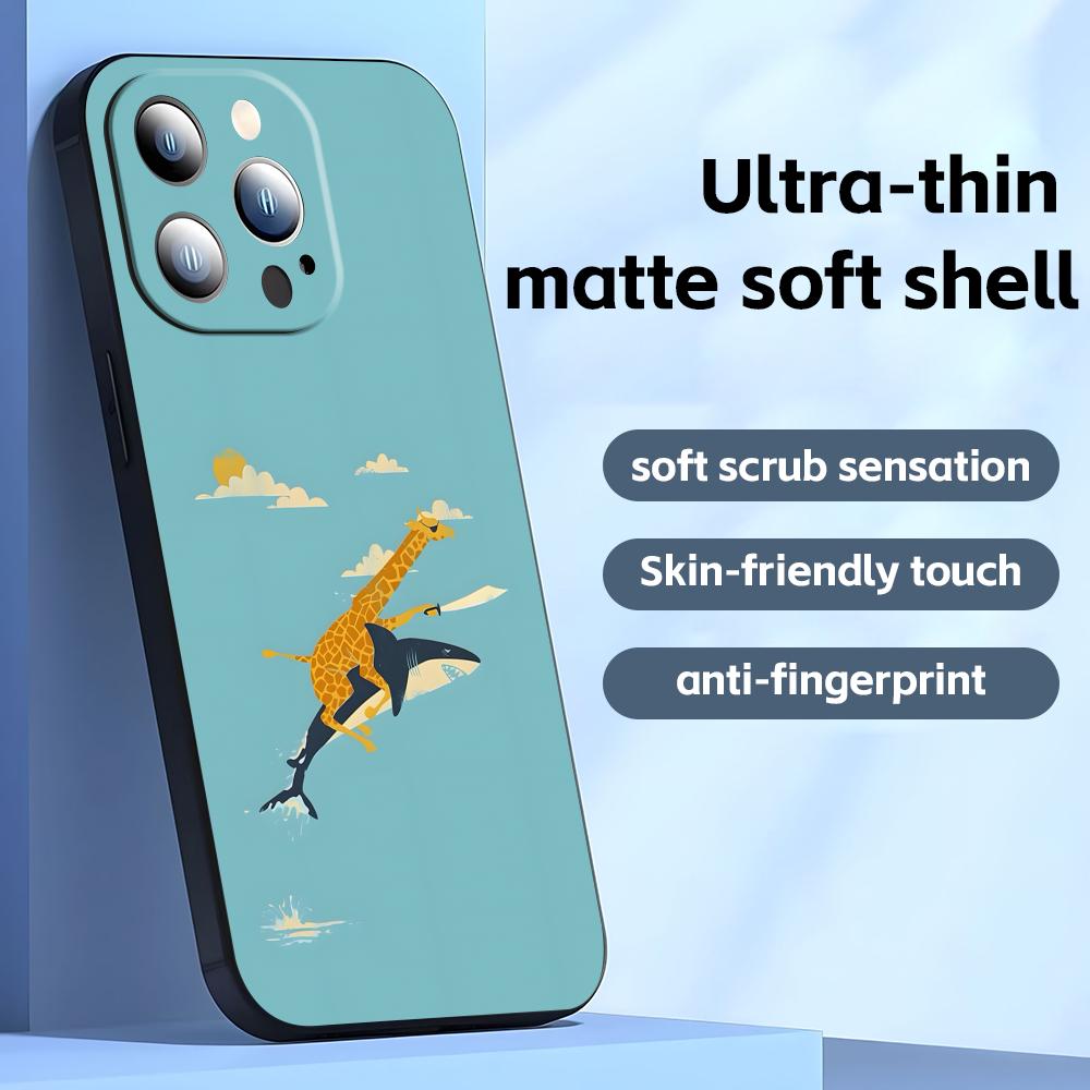 Cute giraffe  Phone Case For iPhone17 16 16e 15 14 13 12 11 Plus Mini Pro Max Soft black Shockproof Cover