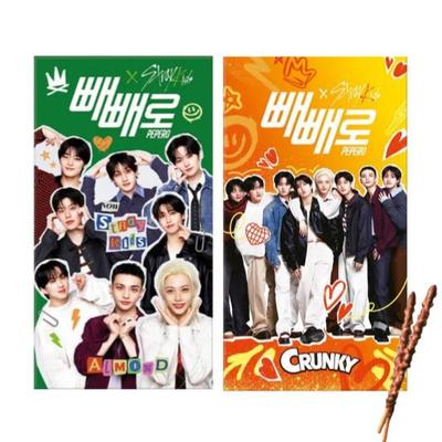 Stray Kids × Pepero – Миндальное / Кранки издание (8 упаковок) Ограниченное сотрудничество K-POP