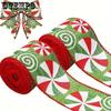 2rolls Christmas Candy Mint Thread Edging Ribbon Wide Christmas Candy Ribbon Burlap Ribbon Diy Craft Wreath Christmas Tree Decoration Gift Wrap Party