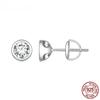S925 Sterling Silver Bezel Moissanite Stud Earrings Round Cut Lab Diamond Earrings for Women Wedding Jewelry Gift