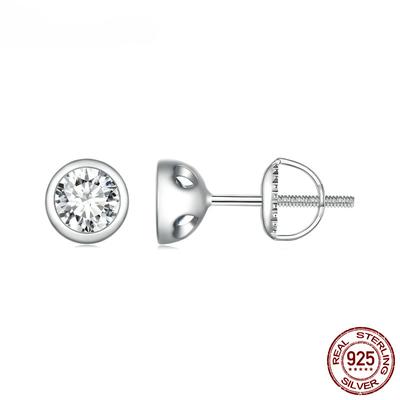 Серьги-гвоздики из стерлингового серебра 925 пробы с муассанитом и круглой огранкой, серьги с бриллиантами для женщин, свадебные украшения, подарок