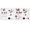 Bullet Journal Stickers 4 Sheets - White, Red, Black