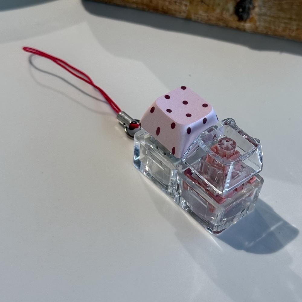 Transparent Base Fidget Keychain Dice Keycap Clicker Pendant Press Toy  Daily Carry