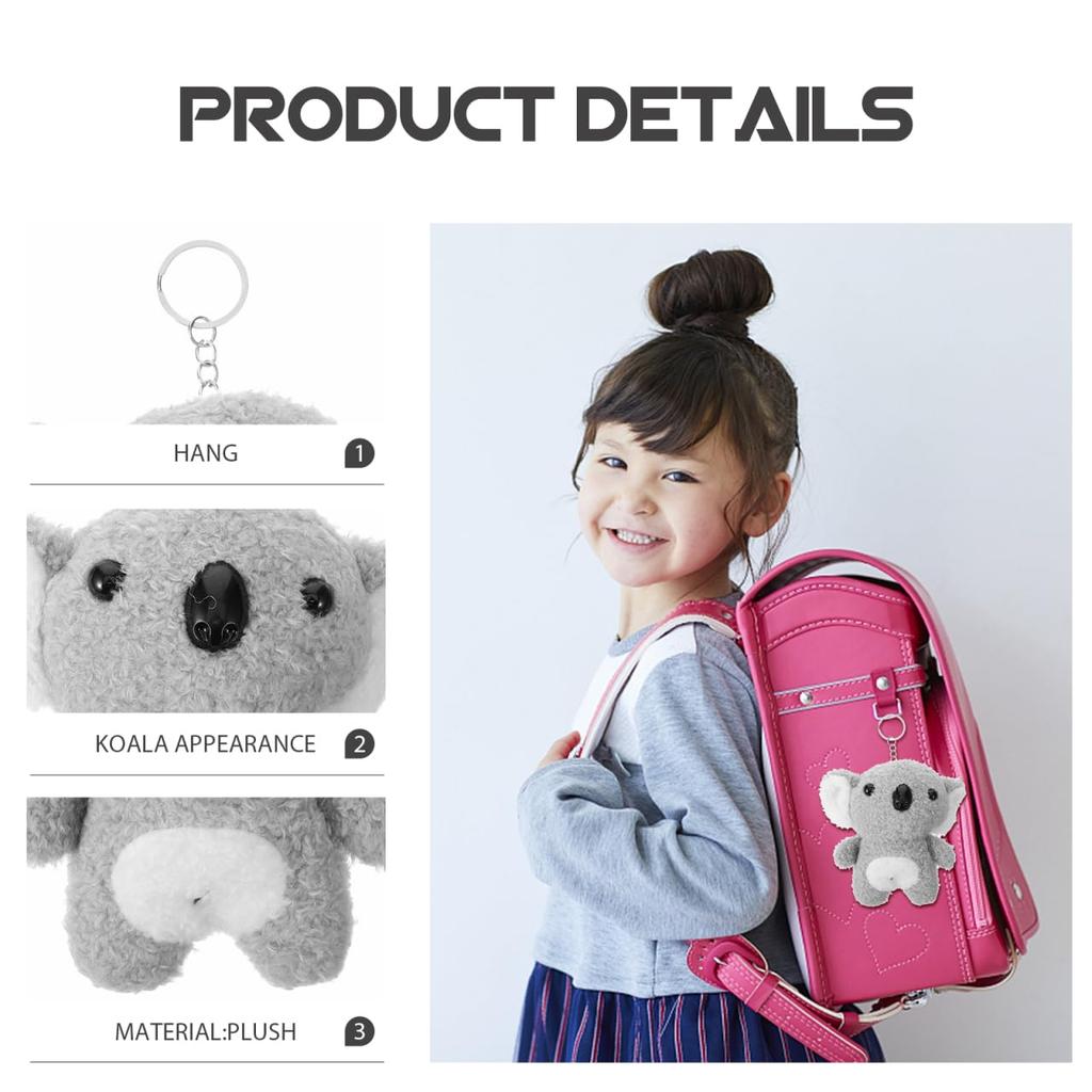[PACKOVE] Плюшевая игрушка Коала, Мягкий брелок, Плюшевая игрушка, Серый, Коала, Мультяшное животное, Брелок, Дети, Сумка, Кошелек, Рюкзак, Сумка