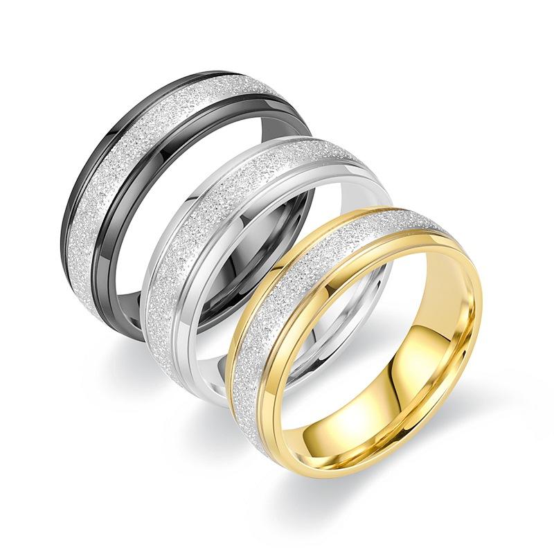 Simple and non-fading, titanium steel matte ring, fashionable couple ring.