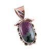Подарочный двухцветный кулон Ruby In Zoisite из стерлингового серебра 925 пробы, созданный в лаборатории, 1,25 дюйма, h8L38