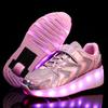 New Children's Single-wheel Runaway Shoes Double-wheel Luminous Shoes USB Charging Light Shoes LED Various Light Modes