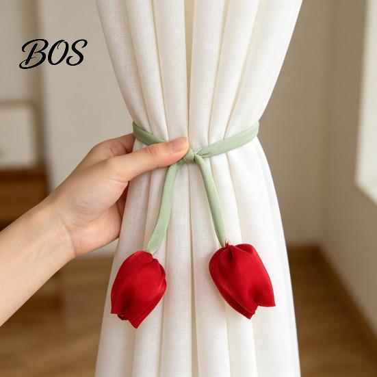 Versatile Curtain Ties 2Pcs Tulip Bud Ties, Decorative Tiebacks, Flower Buds Soft Rope Tiebacks for Bedroom Curtains Patio Drapes Macaron Color