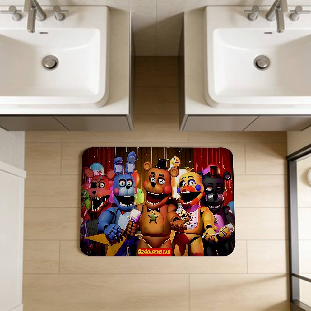 F-FNAF Пять ночей с Фредди Приветственный коврик для входа Моющийся Нескользящий Коврик для гостиной, зоны с диваном и креслами Кухонный Приветственный коврик для двери