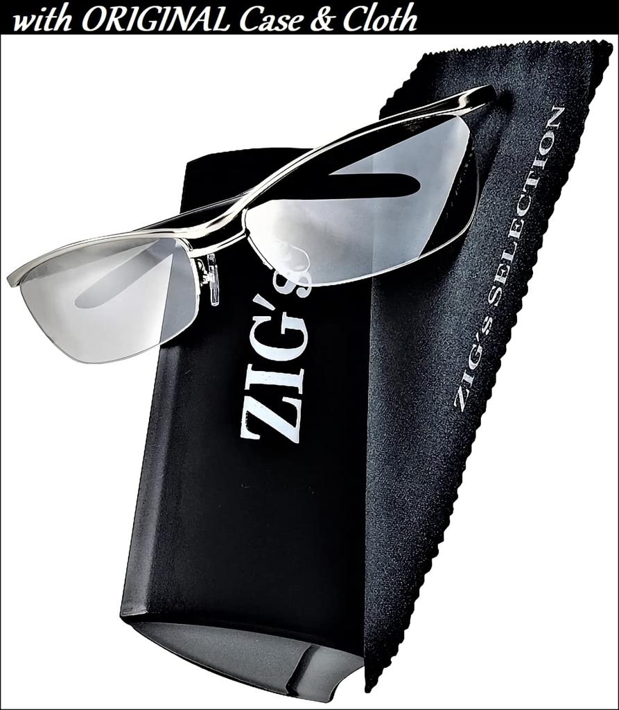 Можно использовать днем и ночью, матовый серебристый, полузеркальный, для улицы [ZIGs], ночь, 24-часовая защита, оправа, цвет, коричневый, солнцезащитные очки, мужские, повседневные,