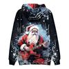 Мужская свободная толстовка с капюшоном с рождественским принтом, мужская повседневная модная спортивная толстовка