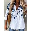 Temperament Women's Shirt, Loose Long-Sleeved Shirt, Women's Casual Printed Top.