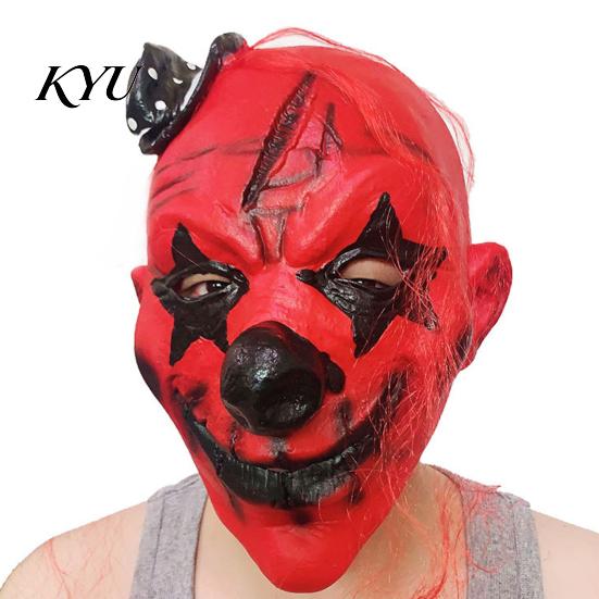 Secret Room Escape Outfit Horror Halloween Latex Masque for Adults, Scary Clown Cosplay Prop, Creepy Party Performance Gear Full Head Hood Costume,