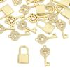 Copper Key Lock Zircon Cute Charms Pendants for Necklace Earring Bracelet Making