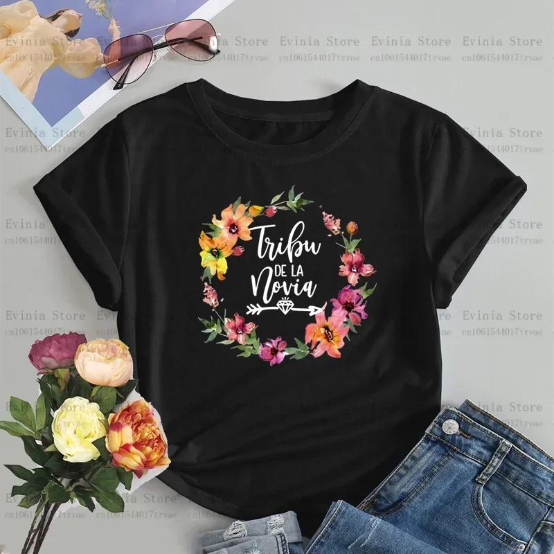Women T-shirt Casual Ladies Basic O-collar Girl Short Sleeved T-shirts Wedding Party Team Bride Print Bachelorette