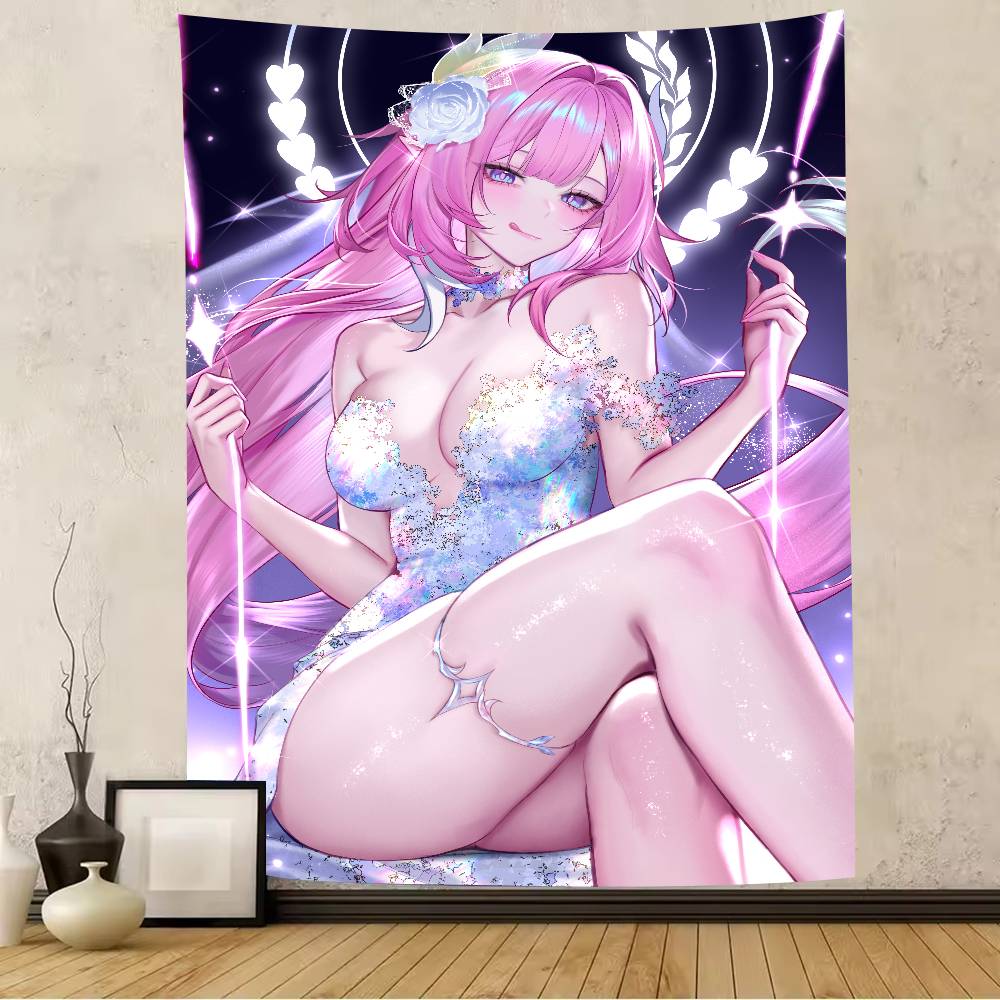 Милая Цири из игры Honkai Star Rail Гобелен Q-версия Милое Настенное украшение Спальня Игровая комната Кабинет Вторичный Современный стиль