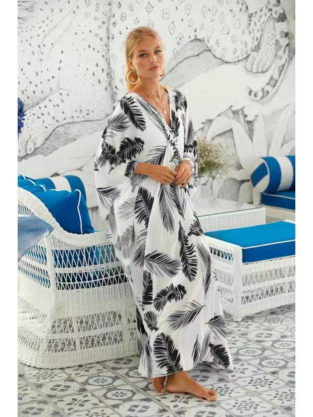 Европейский и американский стиль, свободное пляжное платье: Большой размер накидка для защиты от солнца и пляжного отдыха