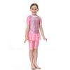 Girls Muslim Swimwears Split Two-piece Swimming Suit Short Sleeve Striped Kids Swimsuit