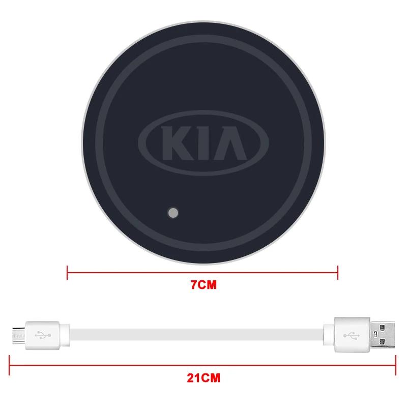 AANO1 1/2PCS Luminous Car Coaster Water Cup Holder Pad Anti-slip Mat For KIA Sportage Ceed Sorento Cerato Optima Picanto Rio Soul Niro