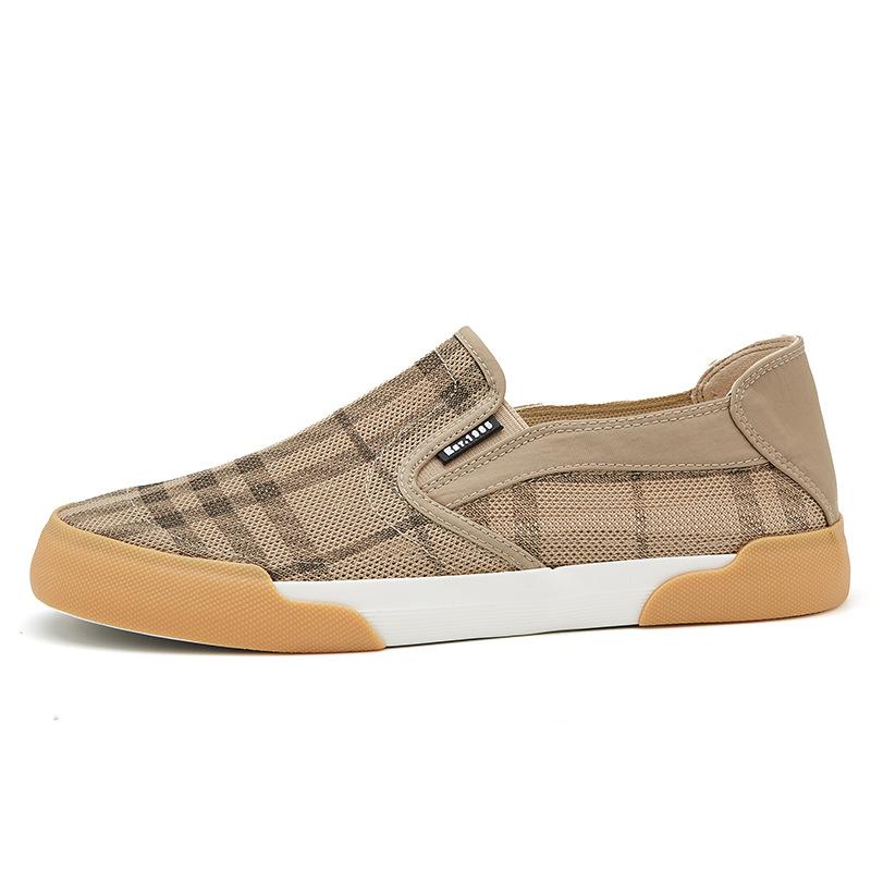 Новые летние мужские туфли из дышащей сетки, дышащие, удобные, повседневные и универсальные ленивые туфли